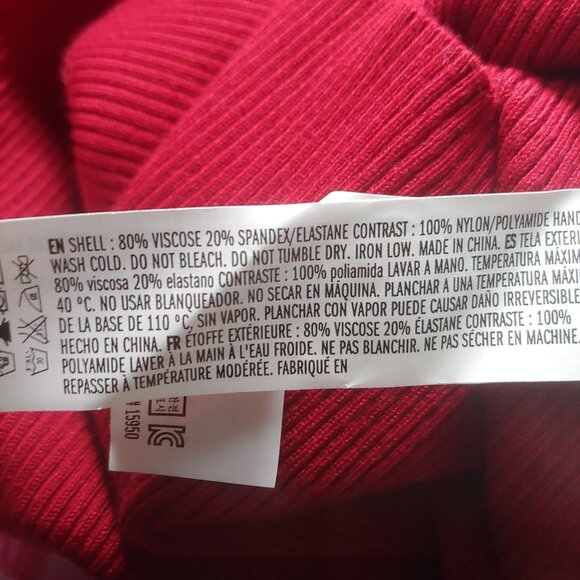 Endless Love Deep Red Ribbed L-Sleeve Fluffy Sweetheart Romantic Sweater M - Picture 12 of 12